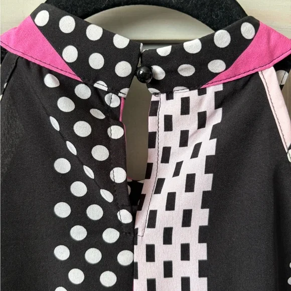 Pink, Black and White Halter Top - Picture 3 of 5